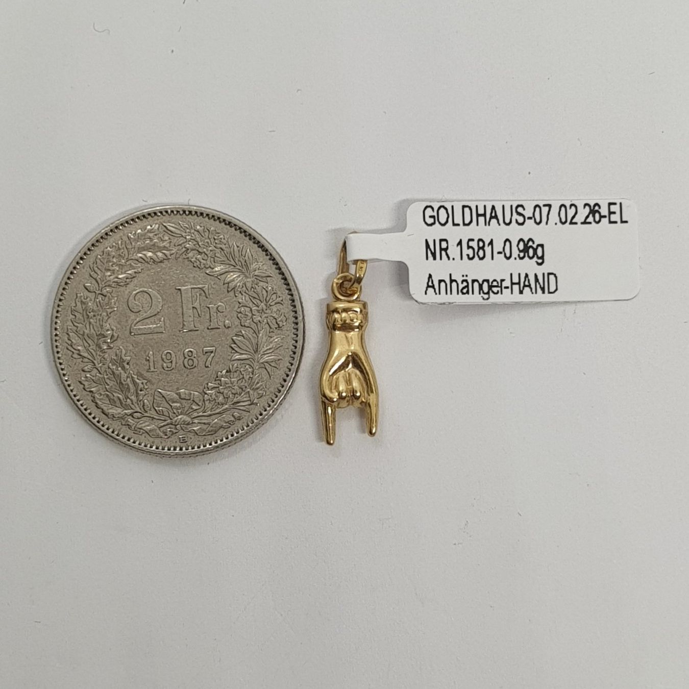 Ciondoli: Echt 18K Gold Anhänger - Hand – Usato da Luzern venduto da Goldhaus-Luzern 3