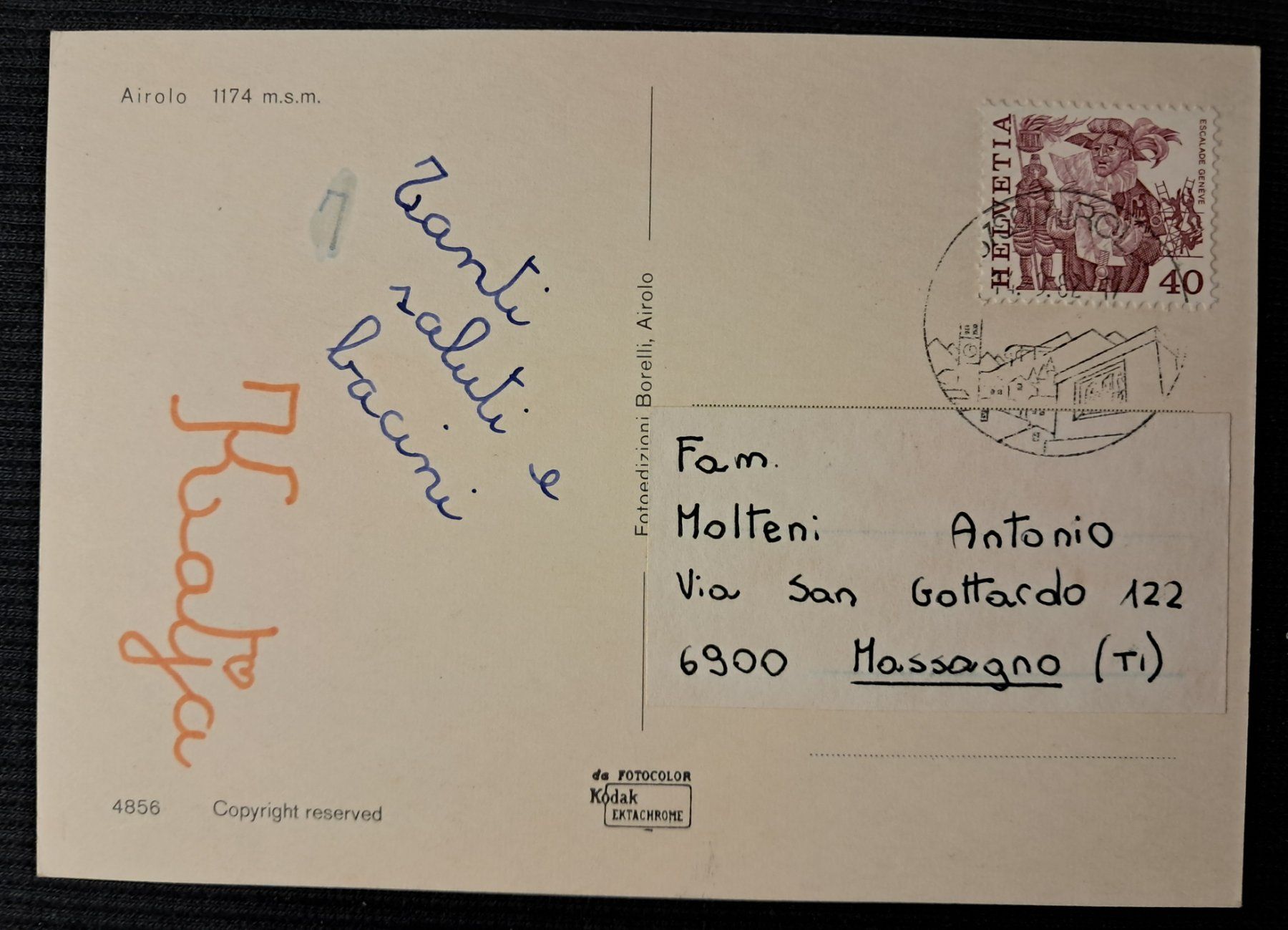 Ansichtskarten: AIROLO 1982 – Gebraucht aus Ponto Valentino von giorgia06 1