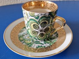 Mokkatasse grün/gold von Limoges