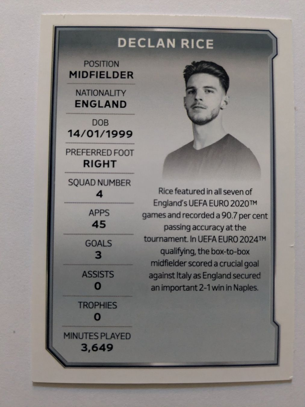 Topps Sammelbilder & Trading cards: Topps Euro 2024 Declan Rice Premium Pro – Gebraucht aus Genève von x_m_2v65 1