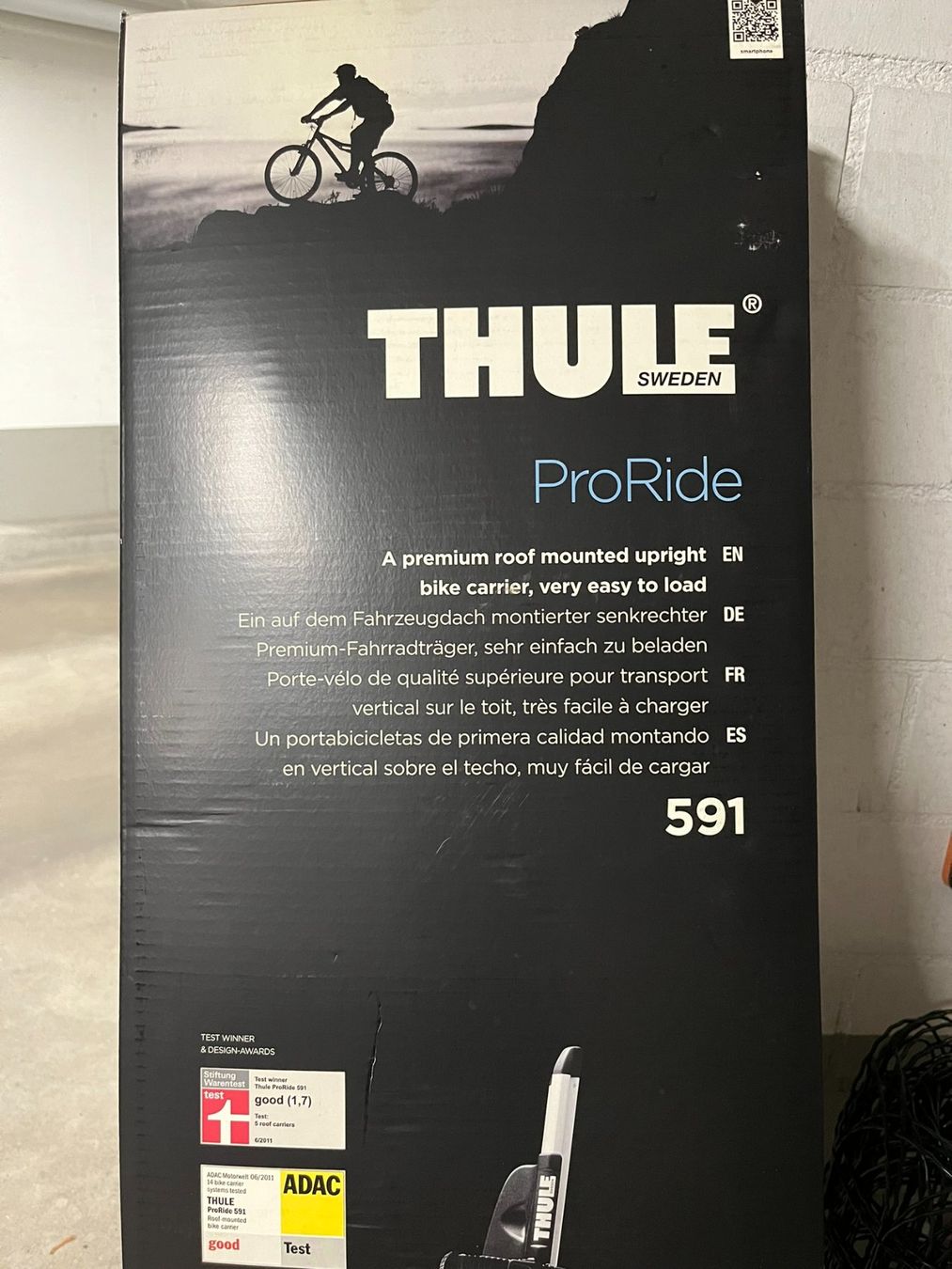 Thule Portapacchi: Thule ProRide 591 Dachfahrradträger – Nuovo e nell'imballaggio originale da Thalwil venduto da HKu 1