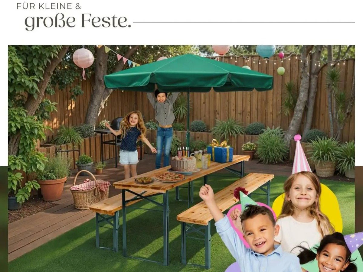 Tischset: Bierzeltgarnitur klappbar mit Schirmhalterung DORVIK – Neu und originalverpackt aus Lachen SZ von sw3zzy 6