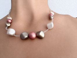 Collier en verre soufflé de Murano (Venise) - Perles galets