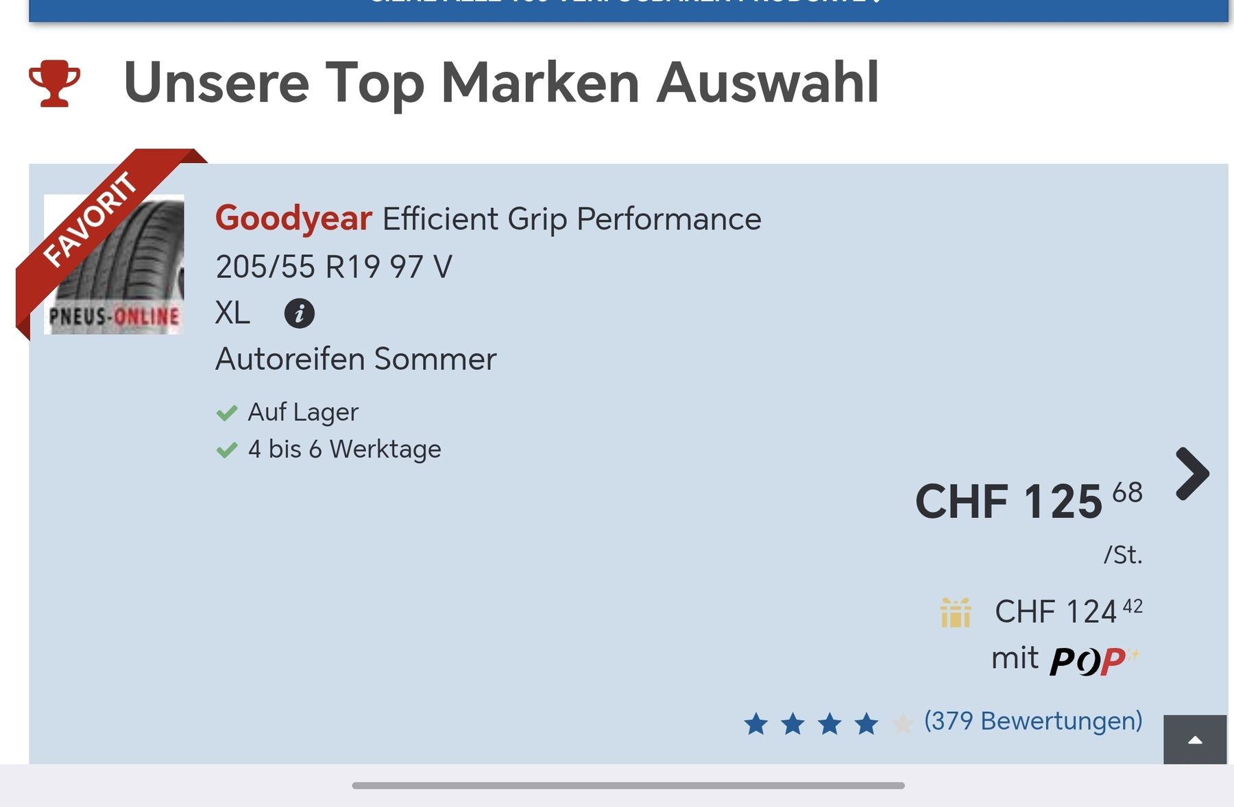 Goodyear Pneumatici & Ruote complete: 4 Goodyear EfficientGrip Performance 205/55 R19 97V – Usato da Veltheim AG venduto da Vor69 9