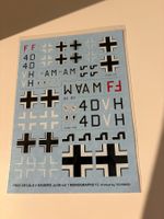 1/48 JU-88 DECALS AUS KAGERO MONOGRAPHS 13 NUR DECALS