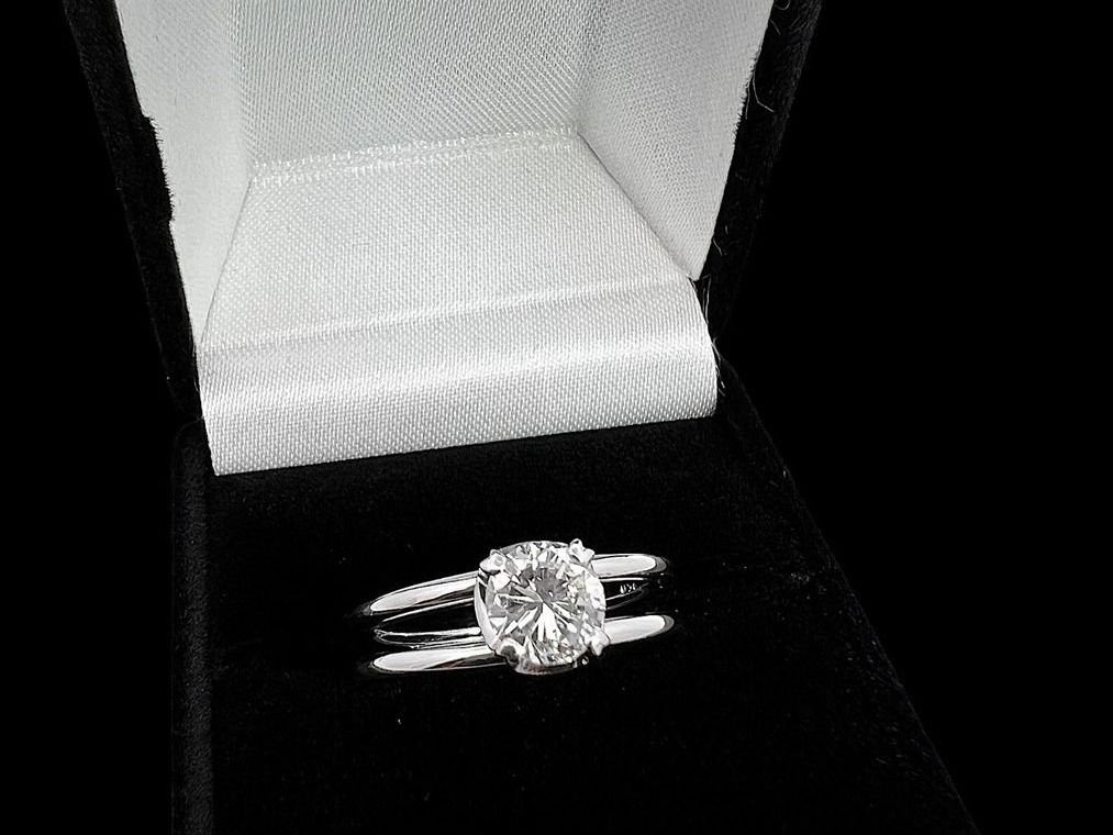 Anelli: Beautiful 0.73c Solitaire 18k White Gold Ring size 54 – Usato da Morges venduto da 24time 2
