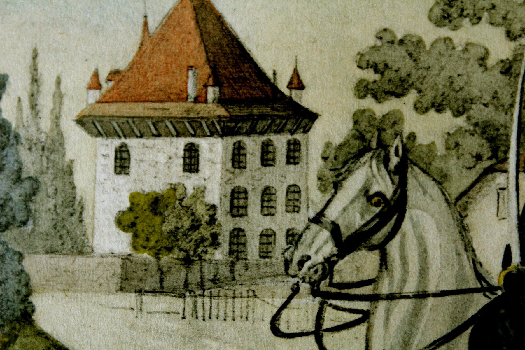 Grafica & Litografie: A. v. Escher Dragoner Berne 1804 – Usato da Tavannes venduto da Brocashop 1