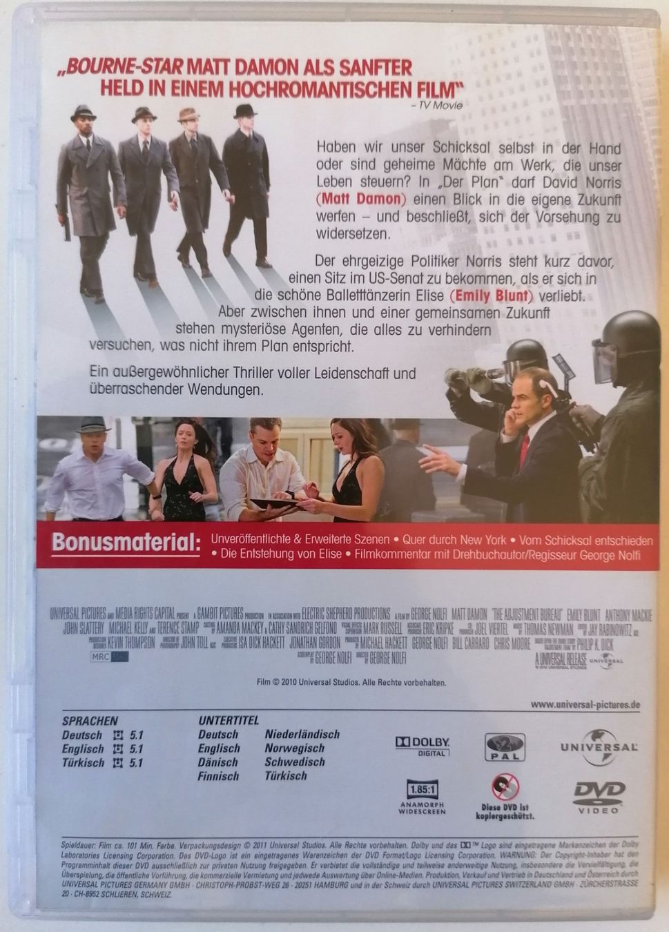 Tutti i DVDs: Der Plan - DVD - Matt Damon - Emily Blunt – Usato da Oberurnen venduto da mackrokodile 1
