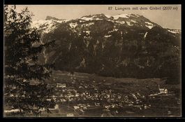 AK Lungern, Ortsansicht mit dem Giebel