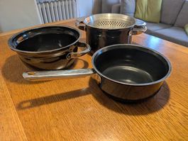 3 Silit Kochtöpfe mit Siebeinlage