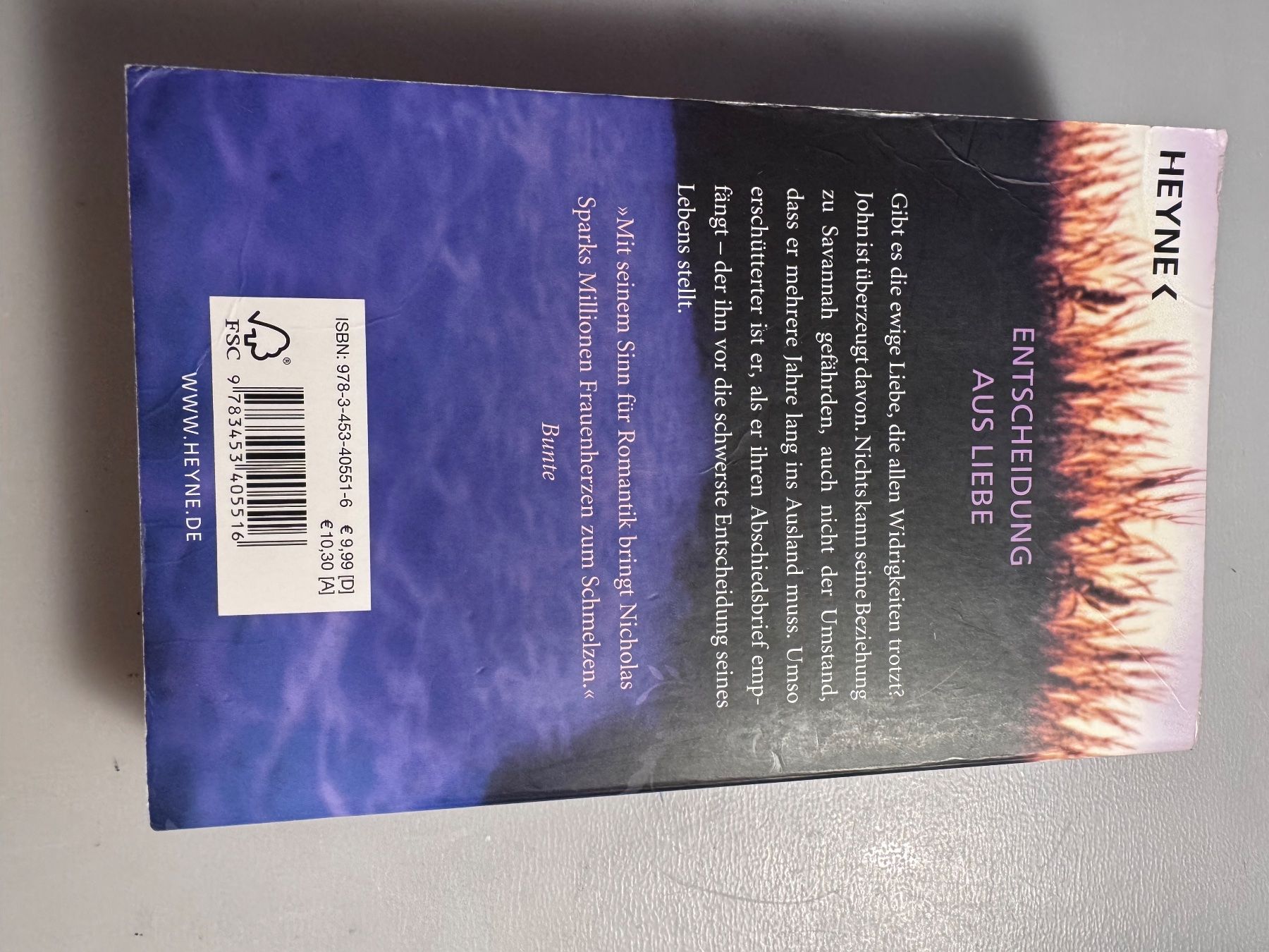 Bücher: Nicholas Sparks: Das Leuchten der Stille – Gebraucht aus Winterthur von tam_7tbh 3