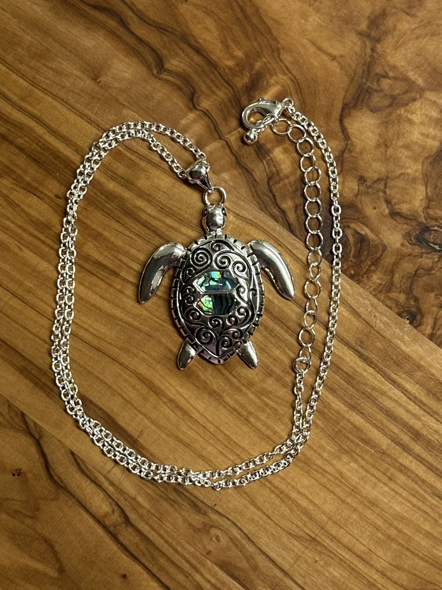 Catenine: Silberne Kette Schildkröte mit Abalone Muschel – Nuovo (secondo la descrizione) da Trüllikon venduto da angela4444 2