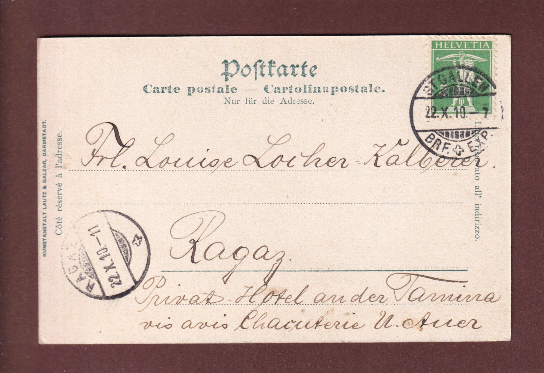 Cartoline postali: ST. GALLEN - Klosterkirche - 1910 – Usato da Pully venduto da nicecards-shop 1