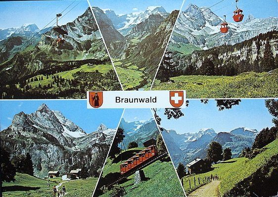 Cartes postales: BRAUNWALD Sesselbahn, Gondelbahn – D'occasion à Jona par philajona