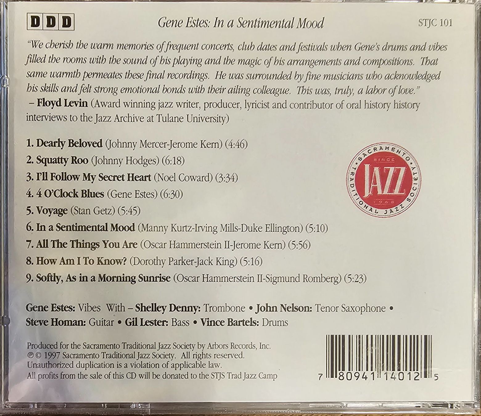 CD: Gene Estes - In A Sentimental Mood – Nuovo e nell'imballaggio originale da Wahlen b. Laufen venduto da Cg10 1