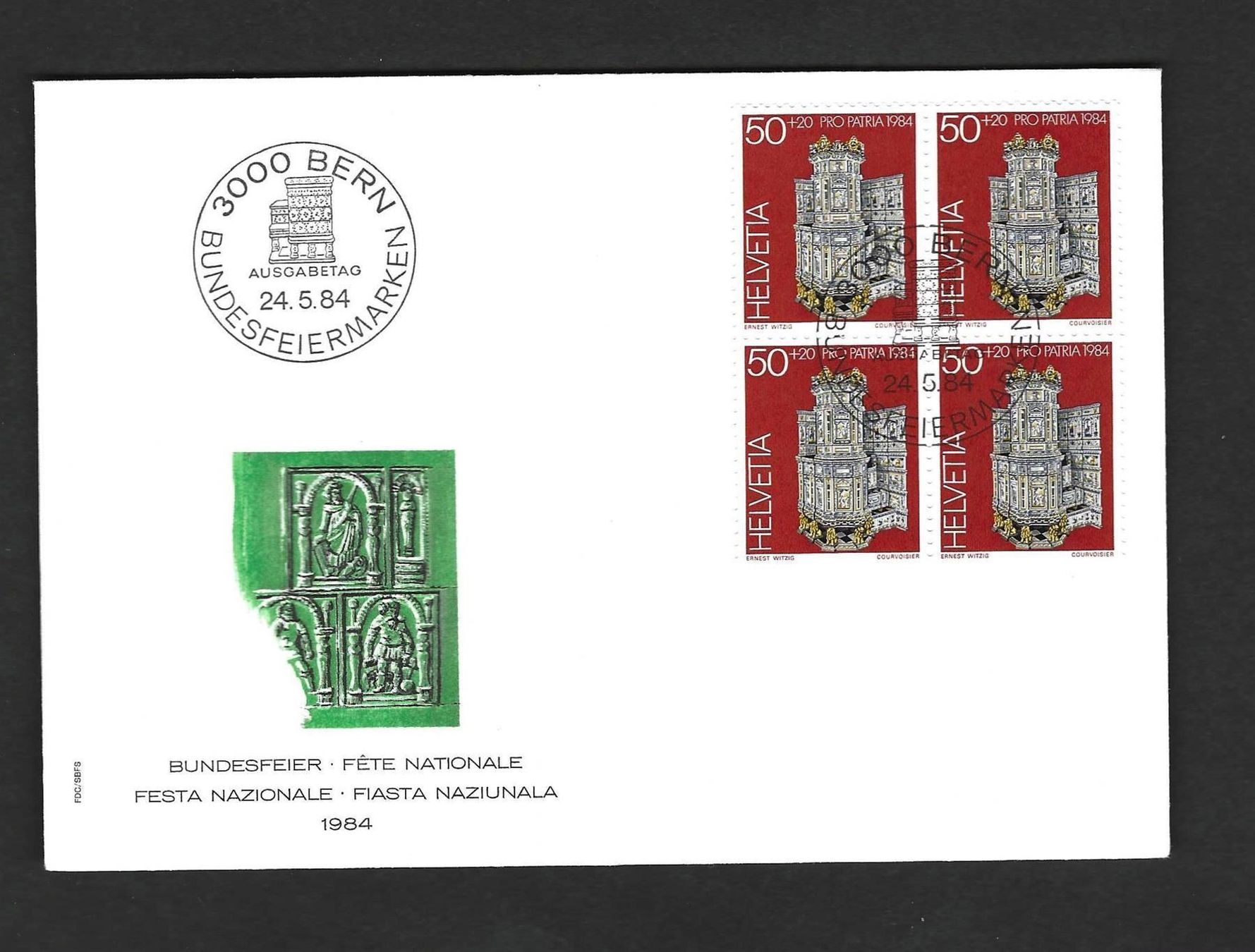 Tutti i francobolli: FDC Pro Patria Viererblock 1984 – Usato da Koblenz venduto da Markenhimmel