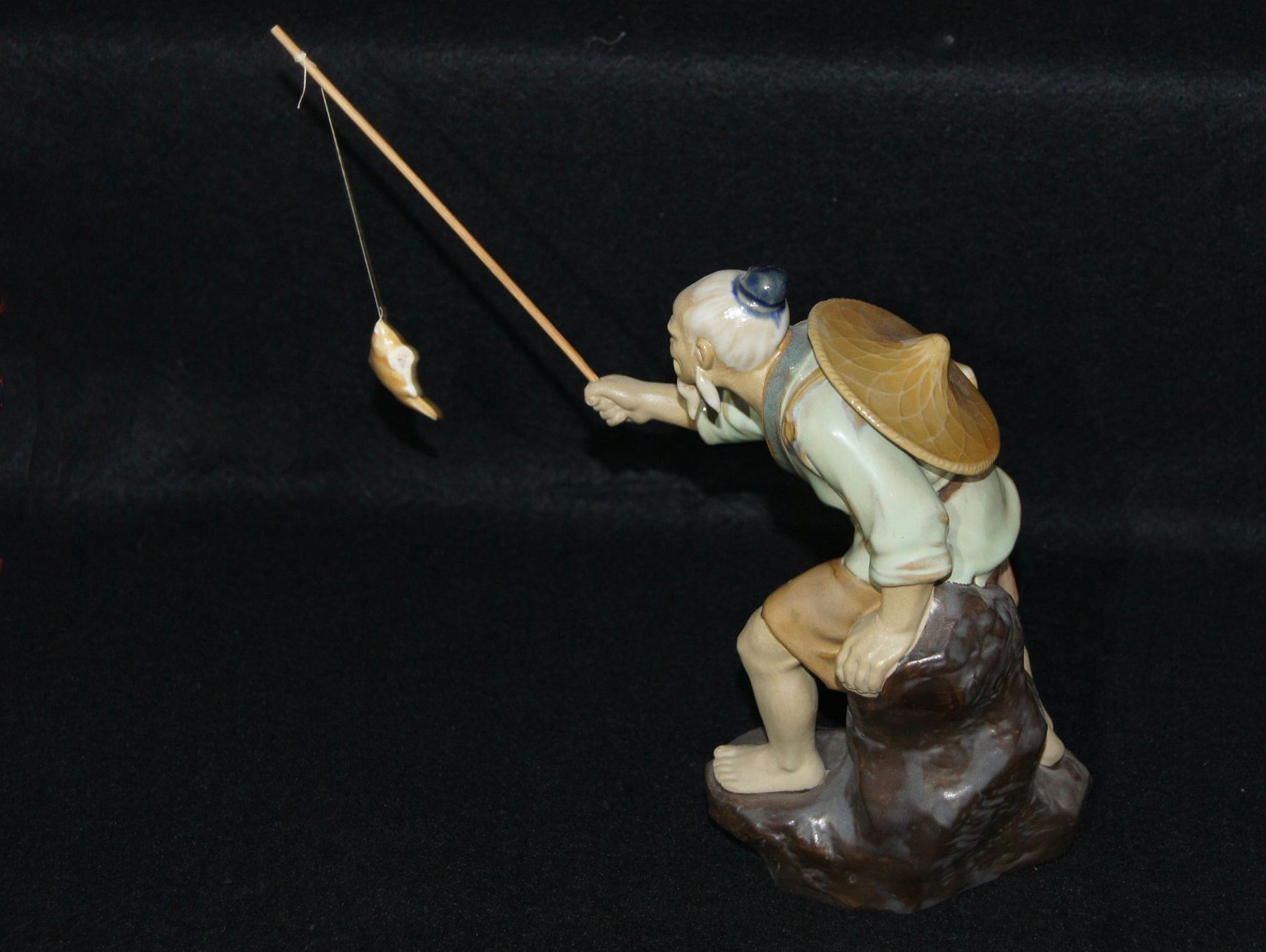 Statuette: Fayence-Figur eines chinesischen Fischers – Usato da Geroldswil venduto da ARTEFACTO 4