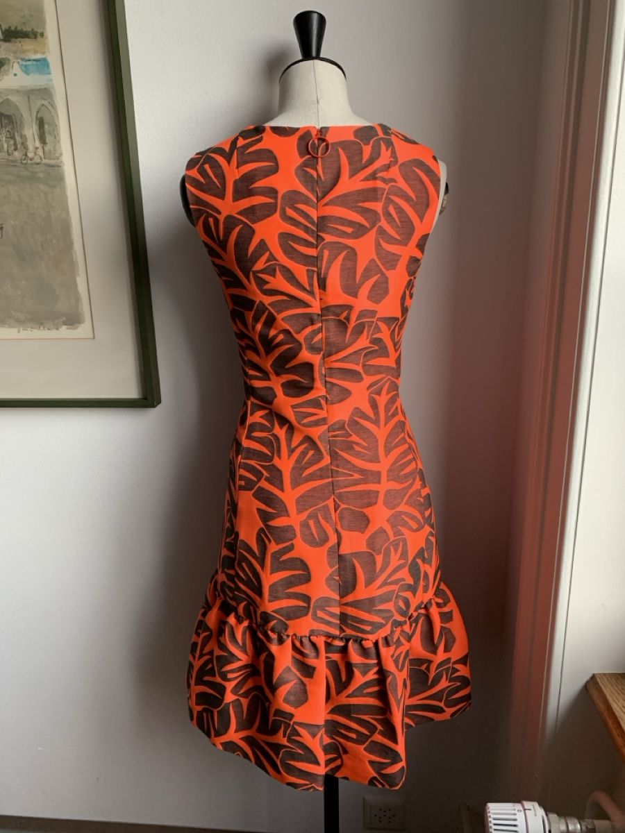 Akris Kleider: AKRIS: Extravagantes, orange gemustertes Kleid, 36 – Neu (gemäss Beschreibung) aus Luzern von designluzern 2
