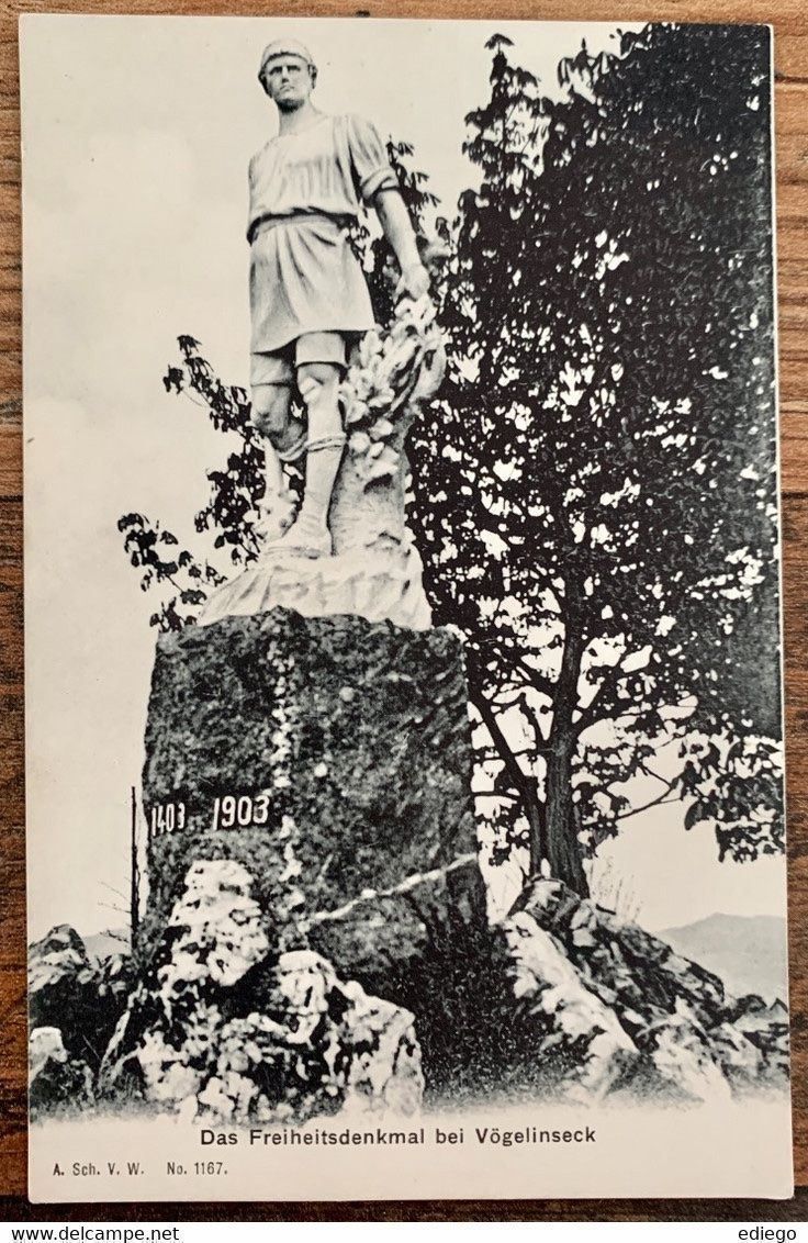 Cartoline postali: HERISAU - DAS FREIHEITSDENKMAL 1903 – Usato da Lutry venduto da Ediego