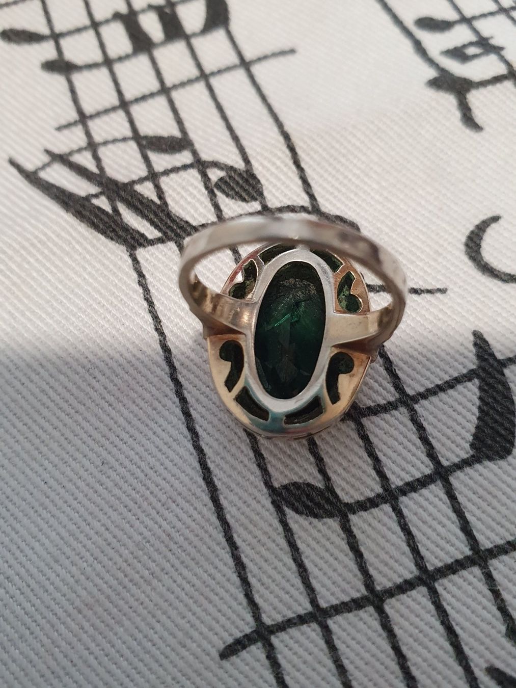 Anelli: Art-Déco Schätzchen - Designer Turmalin Ring in 800er Silber – Usato da Wohlen AG venduto da palmsprings 7