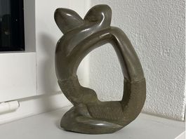 Skulptur aus Speckstein, moderne Kunst, abstrakte Form