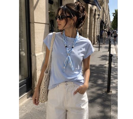Damen Baumwolle Shirt mit passendem Tuch S m l