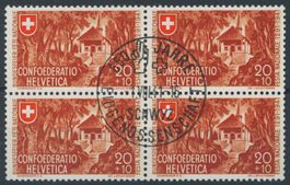 1941  Pro Patria - Viererblock - 1. August-Stempel - die 14c