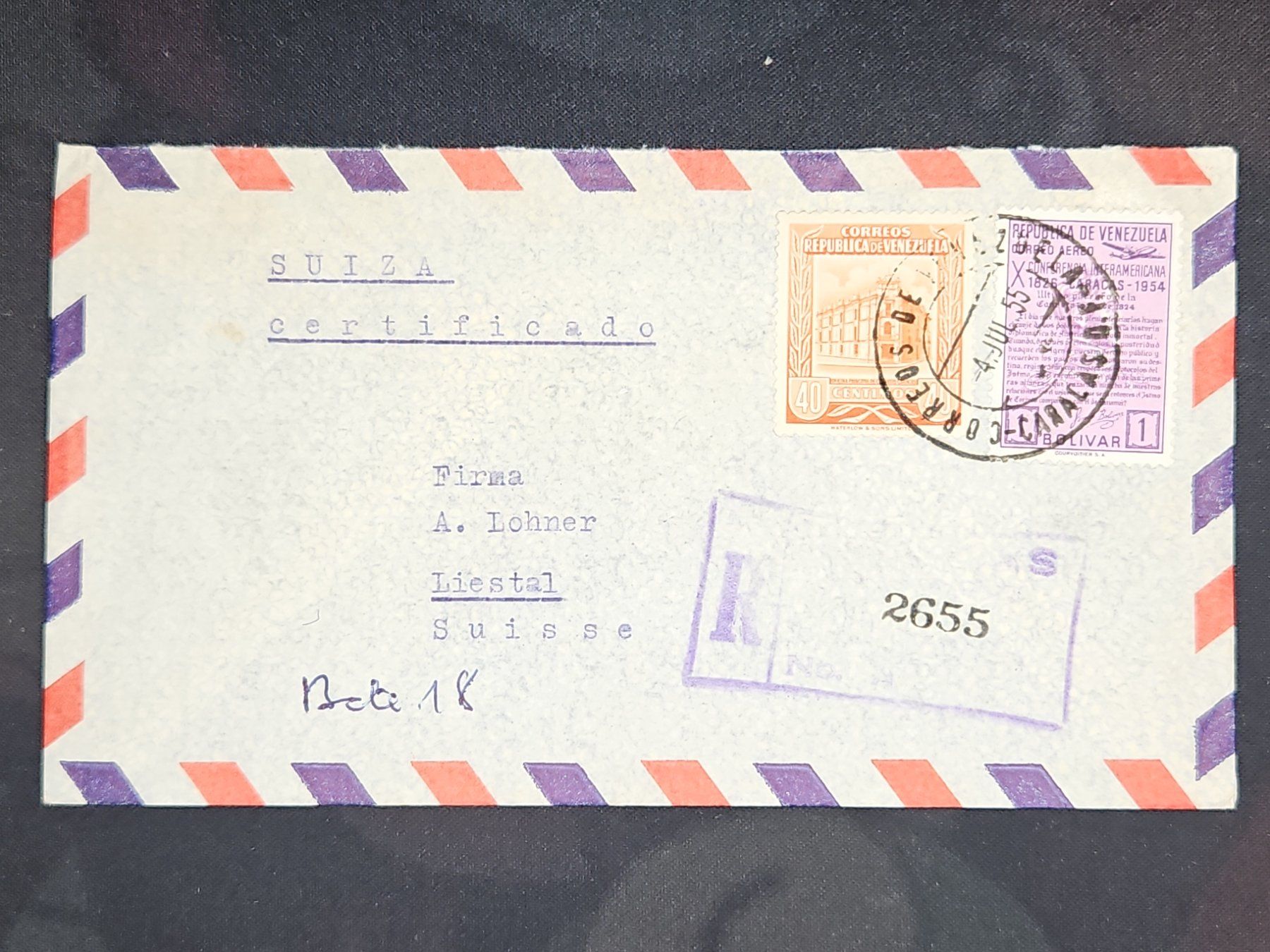 Tutti i francobolli: CL25 Enveloppe + Timbre Venezuela 1955 – Usato da Cousset venduto da Patrick_Collections