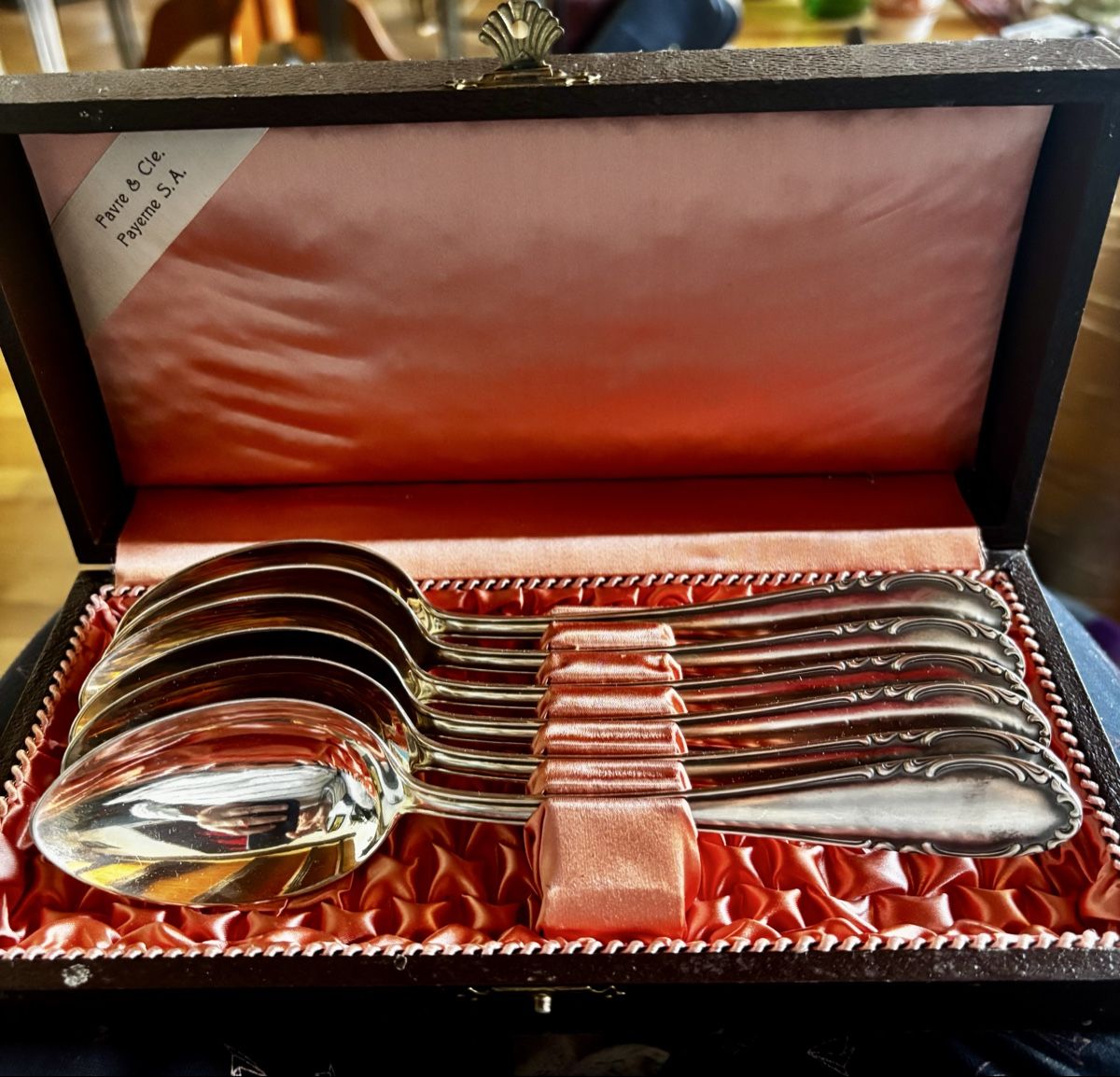 Cucchiai: Coffret ancien de 6 cuillères – Usato da Estavayer Le Lac venduto da sico1260 3