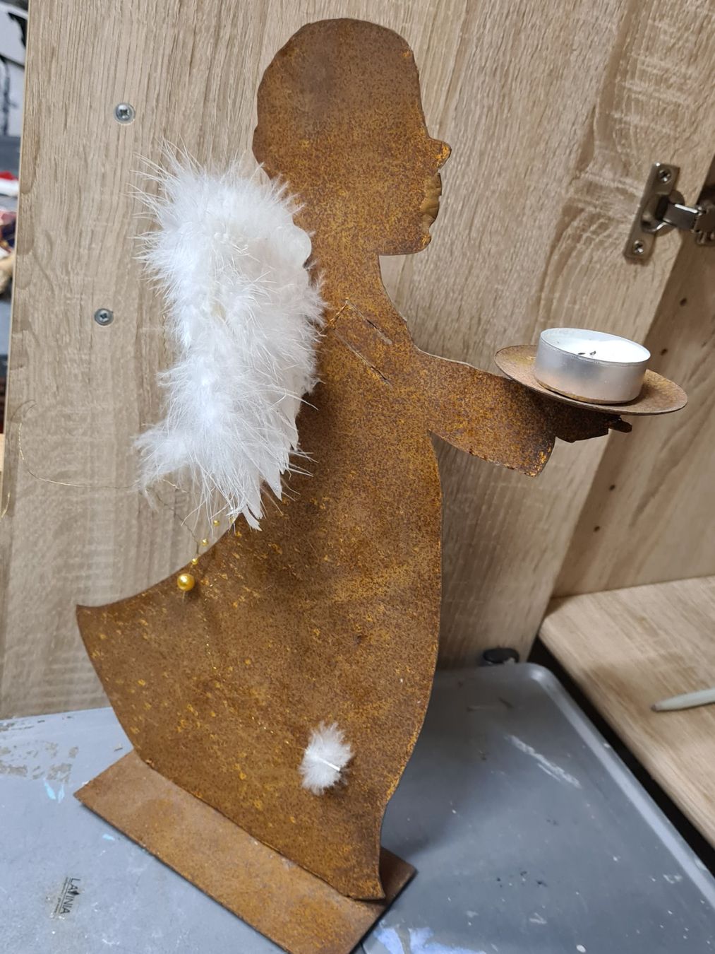 Piatti di portata: Metall Edelrost Kerzenhalter Engel,  37 cm – Usato da Amriswil venduto da kleindeko 1