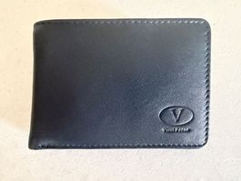 Kleine Leder Brieftasche dunkelblau - NEU!