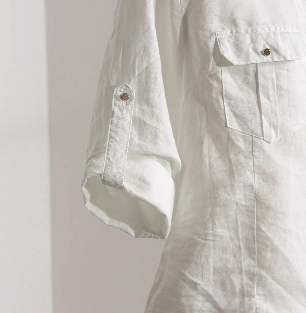 Camicette: Weißes Damen-Leinenhemd, Größe M, 100 % Leinen – Nuovo e nell'imballaggio originale da Veyras venduto da ValClasse 6