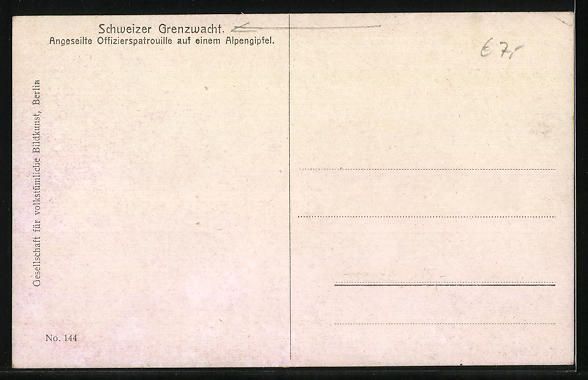 Foto, Lettere & Cartoline: Schweizer Grenzwacht, Offizierspatrouill – Usato da Berlin venduto da bartko-reher 1