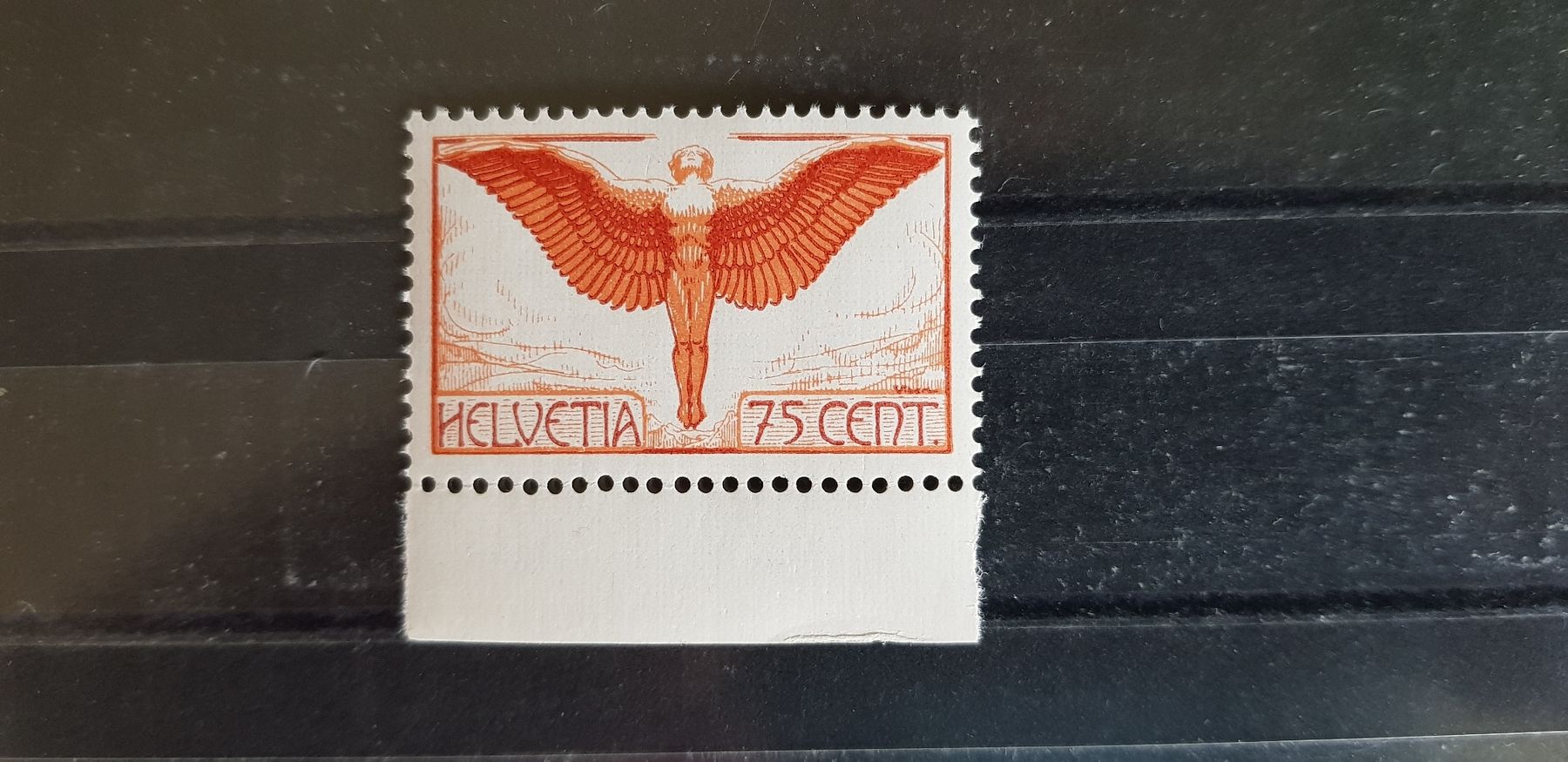 Tutti i francobolli: Flugpost Briefmarke postfrisch Ikarus orange – Usato da Jona venduto da Glareola