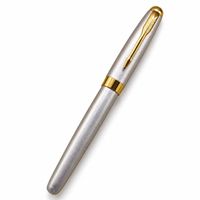 Stylo plume gris et doré en métal – Élégant, bureau & cadeau
