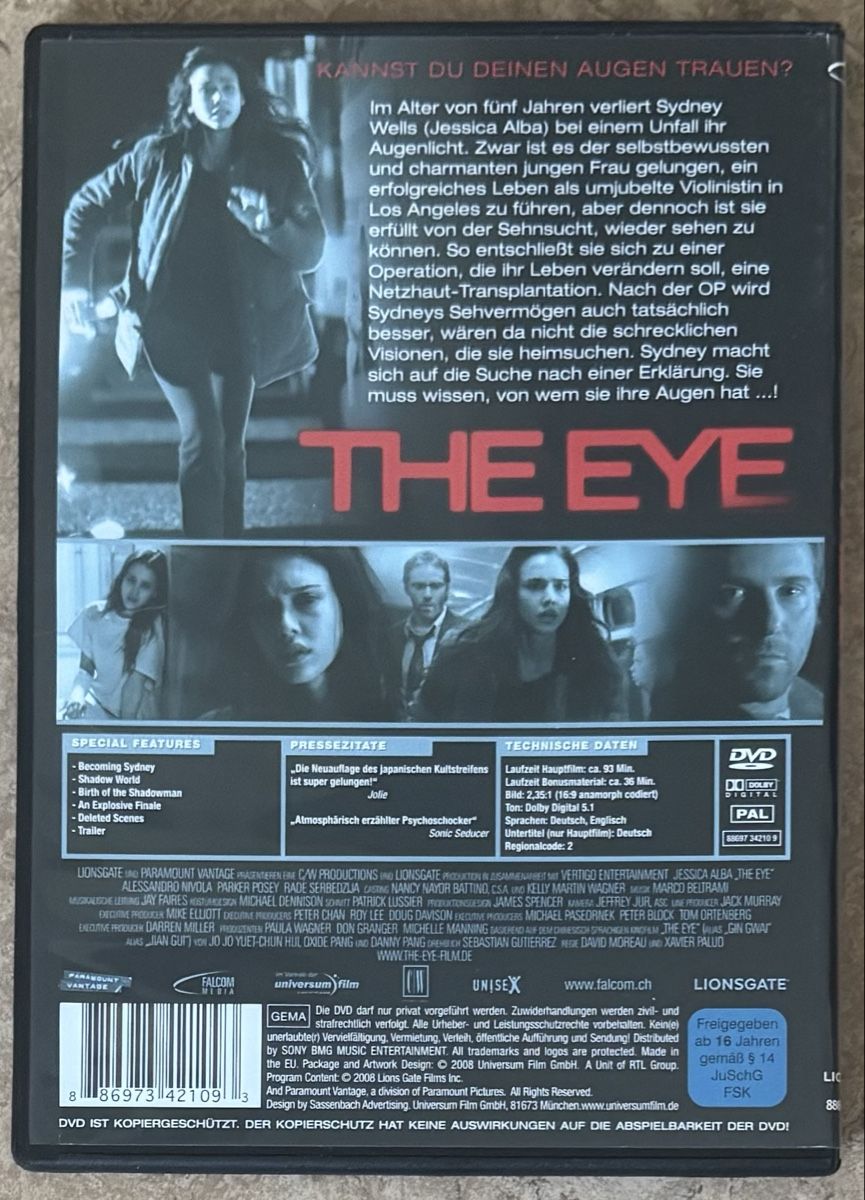 Tutti i DVDs: THE EYE  – Nuovo (secondo la descrizione) da Dietikon venduto da AndreaSch01 1