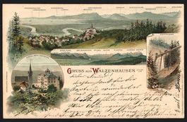 Litho Walzenhausen, Panorama mit Bregenz