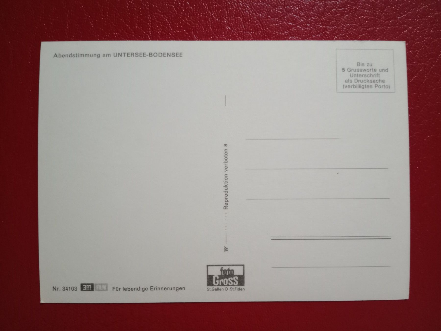 Cartoline postali: AK Abendstimmung Untersee Bodensee – Usato da Küttigen venduto da Melisch1000 1