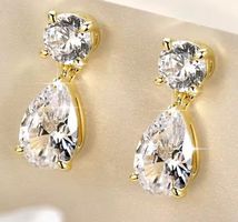 Boucles d'oreille argent avec diamants de moissanite de 3 ct
