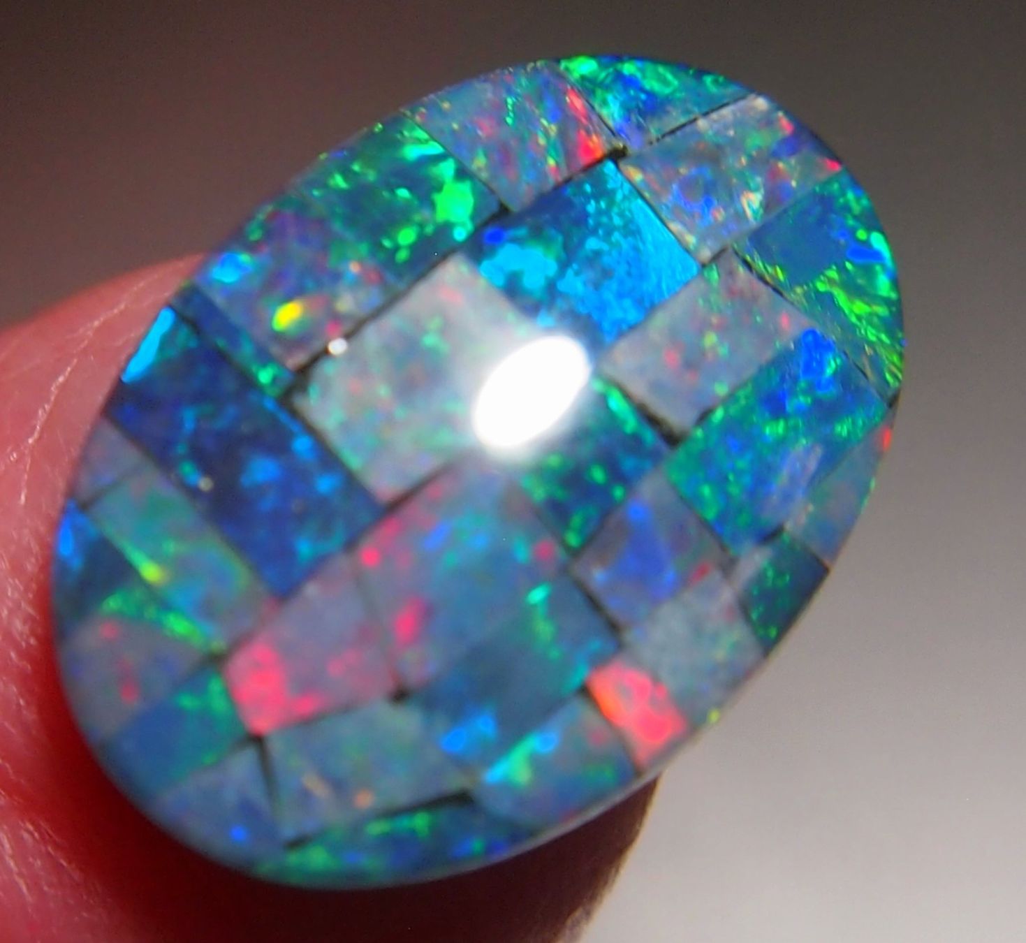 Pietre preziose: 8 CTS QUALITY STUNNING MOSAIK-OPAL AAA – Nuovo e nell'imballaggio originale da Reinach BL venduto da Marblue 6