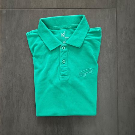Grünes Poloshirt Skateboard Grösse M