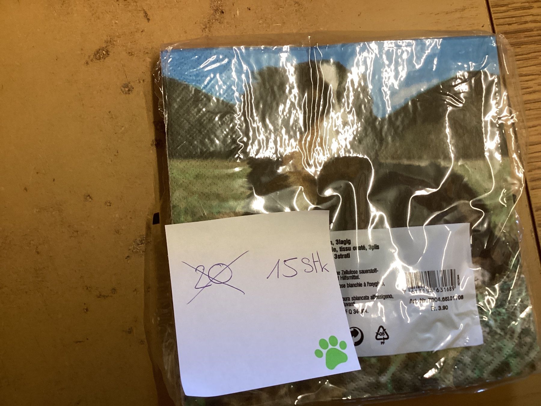 Migros Tovaglioli: Bernersennenhund ca 15 stk – Usato da lyss venduto da Dsll 1