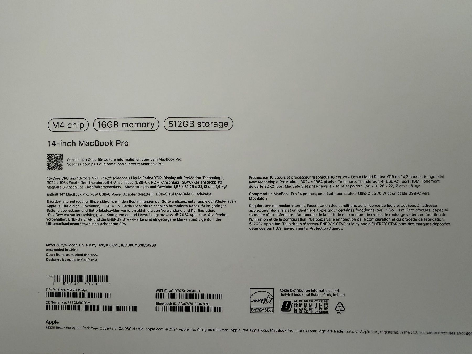 Apple Portables: MacBook 14-Inch Pro – Neuf (Voir description) à Müllheim Dorf par adn_5qfp 3