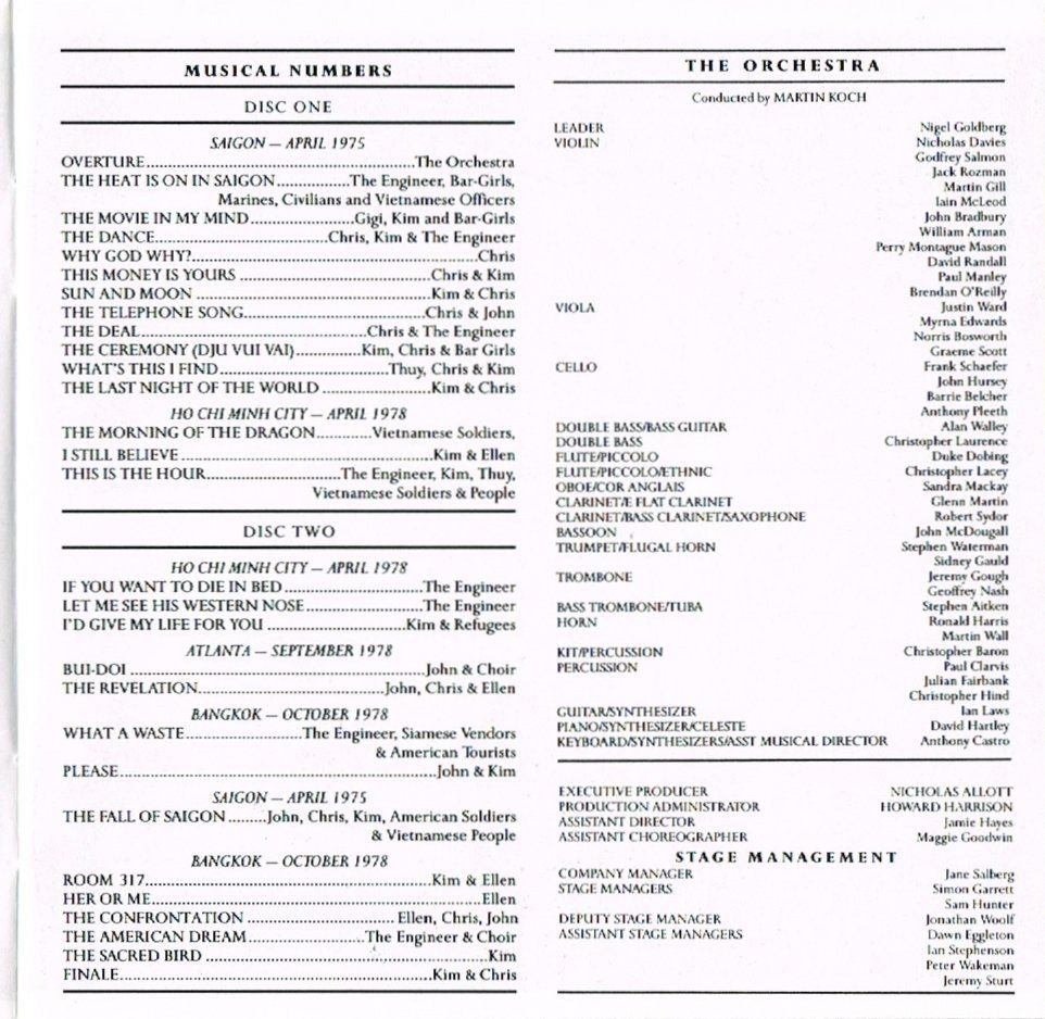 CD: Miss Saigon, Musical, 2 CD's – Usato da St.Gallen venduto da Paddington11 4