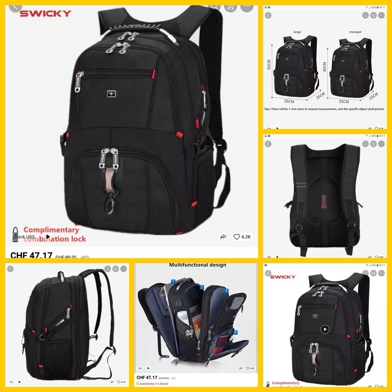 Rucksäcke: Rucksack Wandern/Schule/Ferien 35 L – Neu und originalverpackt aus St.Gallen von Kristal54