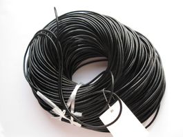 10 Meter Echtlederband, Lederschnur, Lederband, 3mm, schwarz
