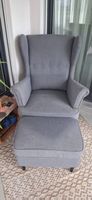 Ohrensessel grau mit Hocker guter Zustand