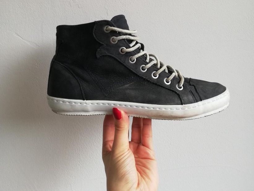 Scarpe da donna: Blaue Leder Herbst Sneaker High – Usato da Bern venduto da mue_yhz5