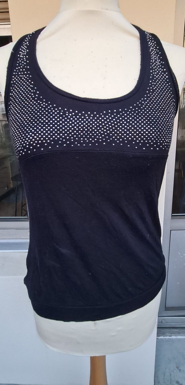 Mango Top: Haut en strass taille XS ouvert au dos – Usato da Genève venduto da Saleena
