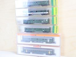 Minitrix 6 x SBB Personenwagen - Set Spur N